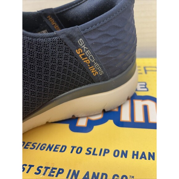 Skechers Slip-ins Men Sz 10 Wide Vegan Navy Air Cooled Memory Foam New in Box - Picture 2 of 11